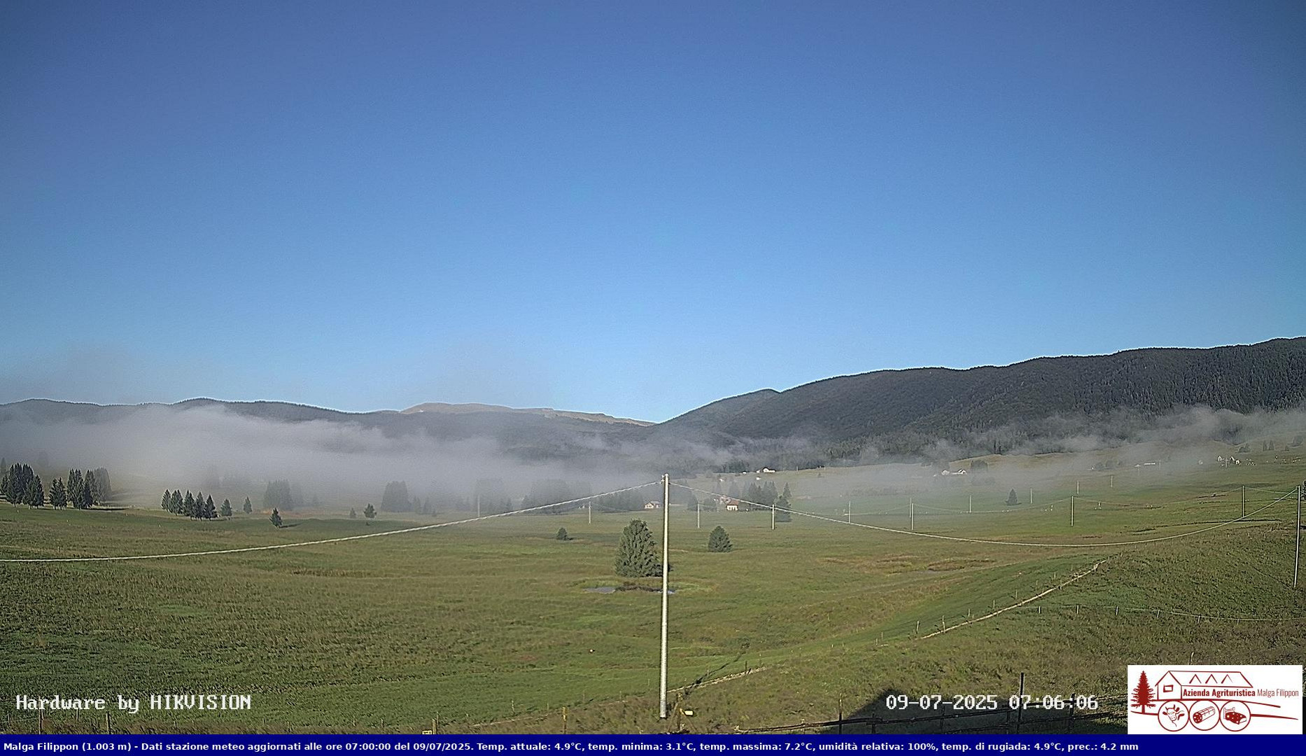 time-lapse frame, Pian Cansiglio - Agriturismo Malga Filippon webcam