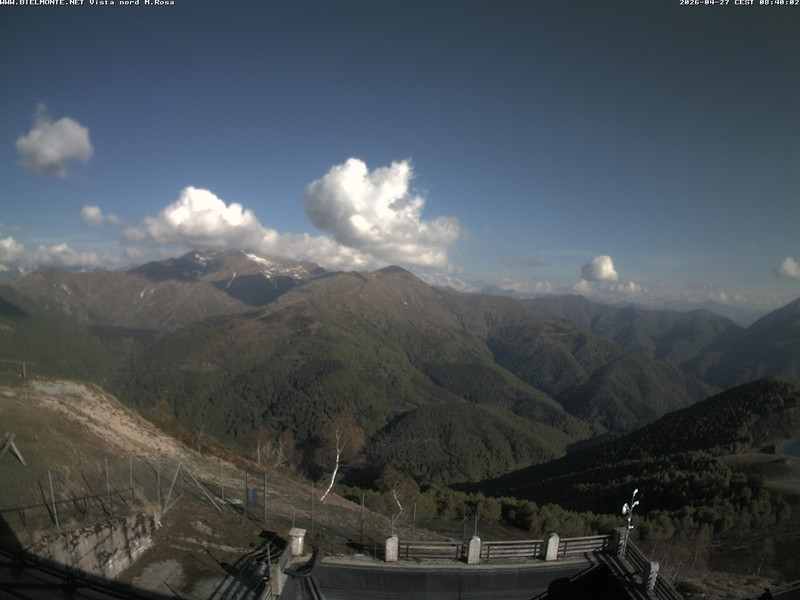 time-lapse frame, Bielmonte M. Marca vista M. Rosa e Valsessera webcam