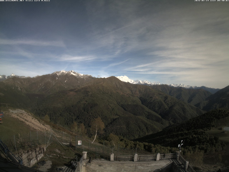 time-lapse frame, Bielmonte M. Marca vista M. Rosa e Valsessera webcam