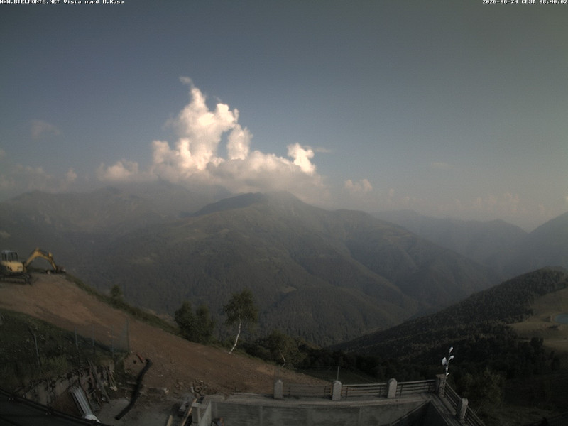 time-lapse frame, Bielmonte M. Marca vista M. Rosa e Valsessera webcam