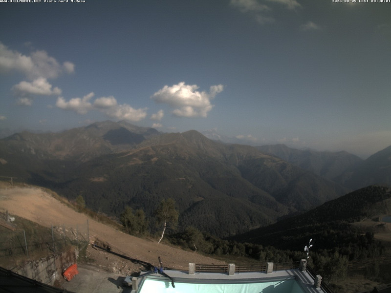 time-lapse frame, Bielmonte M. Marca vista M. Rosa e Valsessera webcam