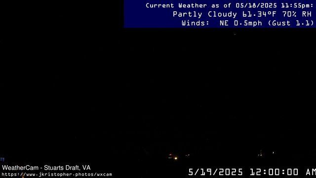 time-lapse frame, Stuarts Draft, VA webcam