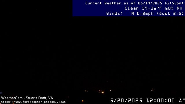 time-lapse frame, Stuarts Draft, VA webcam
