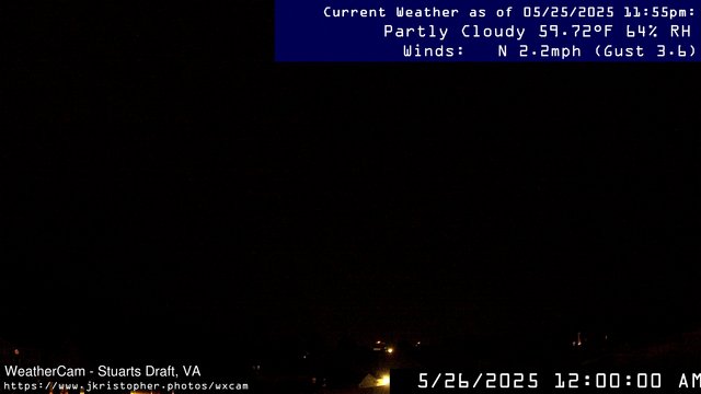 time-lapse frame, Stuarts Draft, VA webcam
