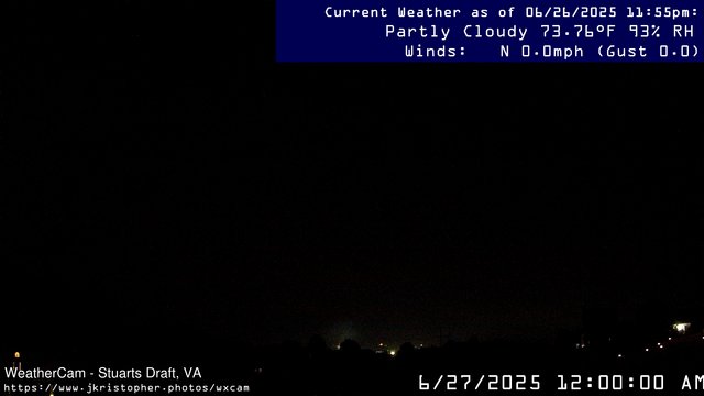 time-lapse frame, Stuarts Draft, VA webcam