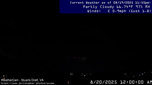 time-lapse frame, Stuarts Draft, VA webcam