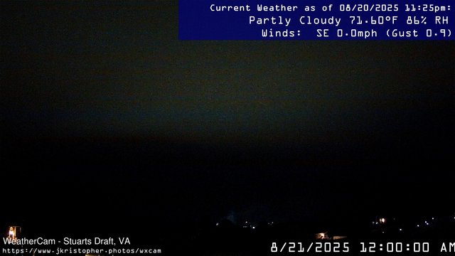 time-lapse frame, Stuarts Draft, VA webcam