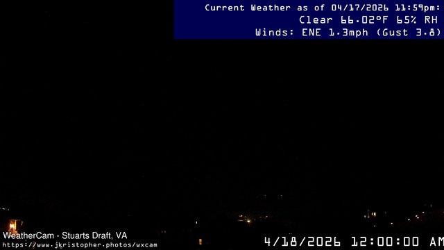 time-lapse frame, Stuarts Draft, VA webcam