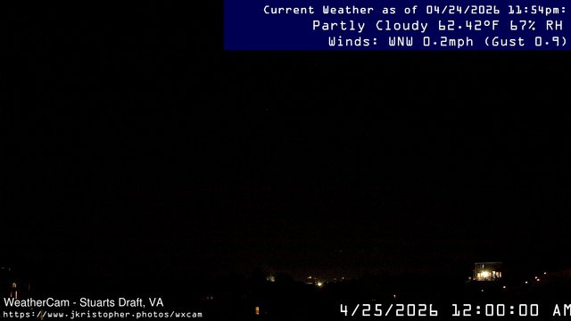 time-lapse frame, Stuarts Draft, VA webcam