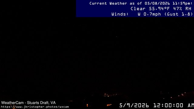 time-lapse frame, Stuarts Draft, VA webcam