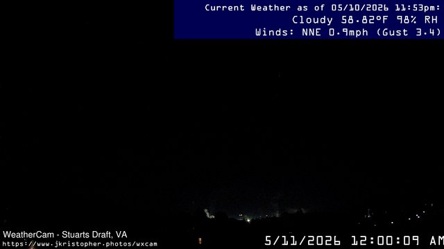 time-lapse frame, Stuarts Draft, VA webcam