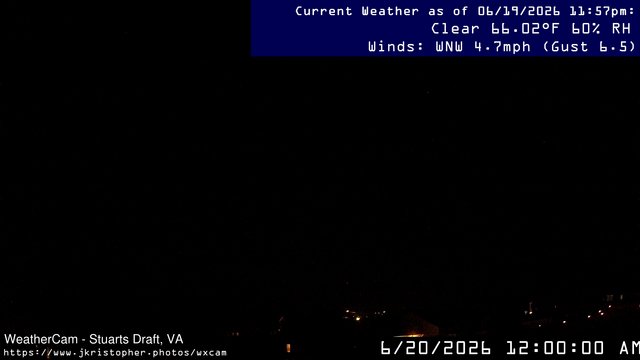 time-lapse frame, Stuarts Draft, VA webcam