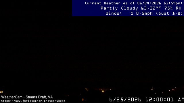 time-lapse frame, Stuarts Draft, VA webcam