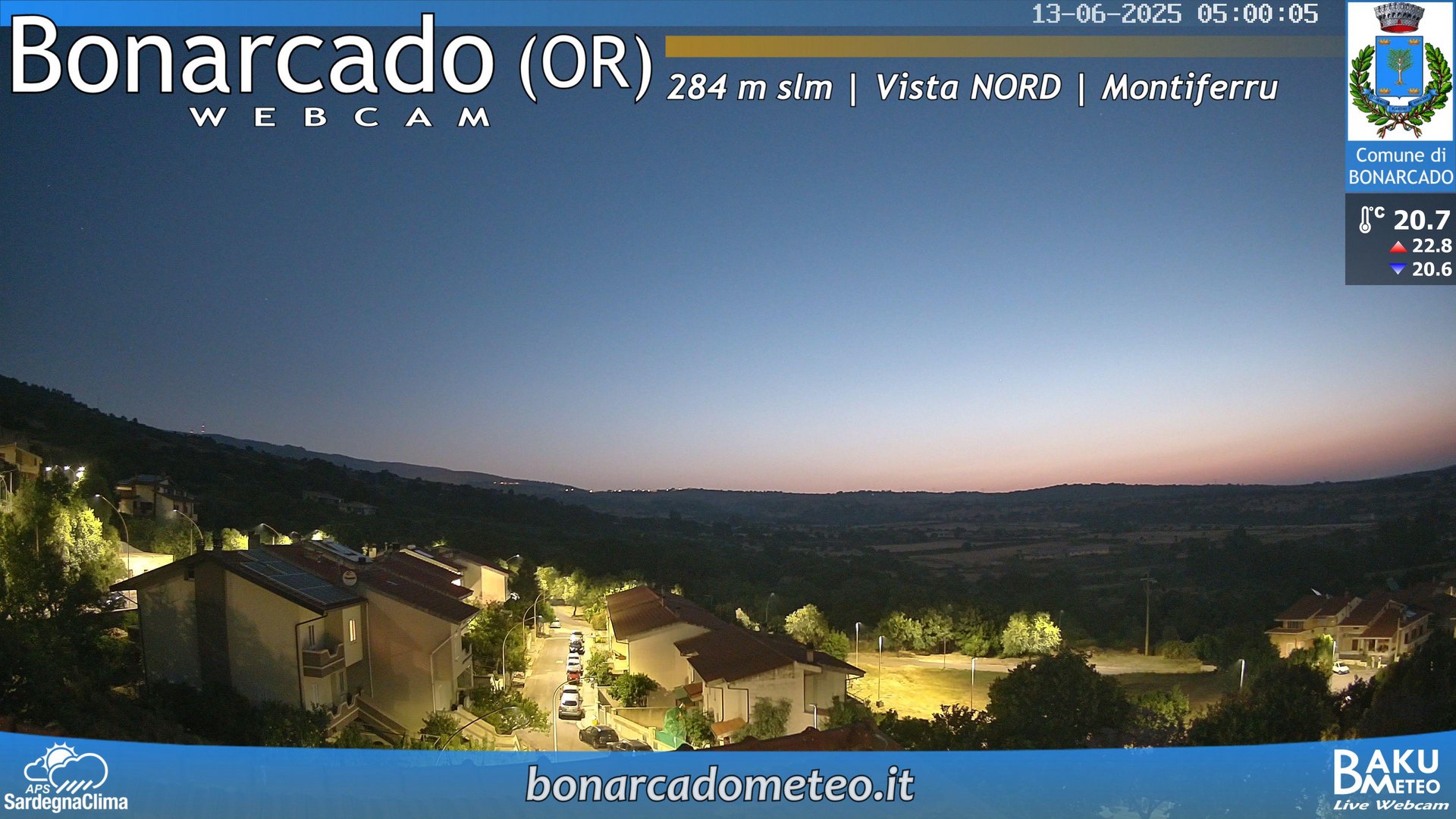 time-lapse frame, Bonarcado NORD webcam