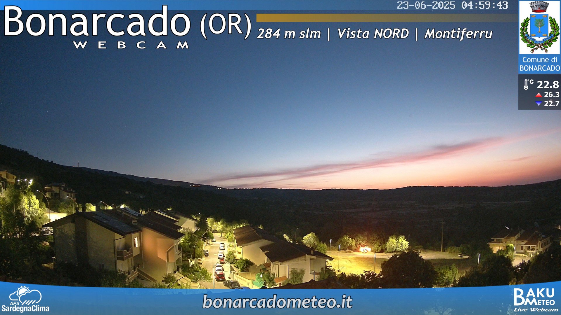 time-lapse frame, Bonarcado NORD webcam