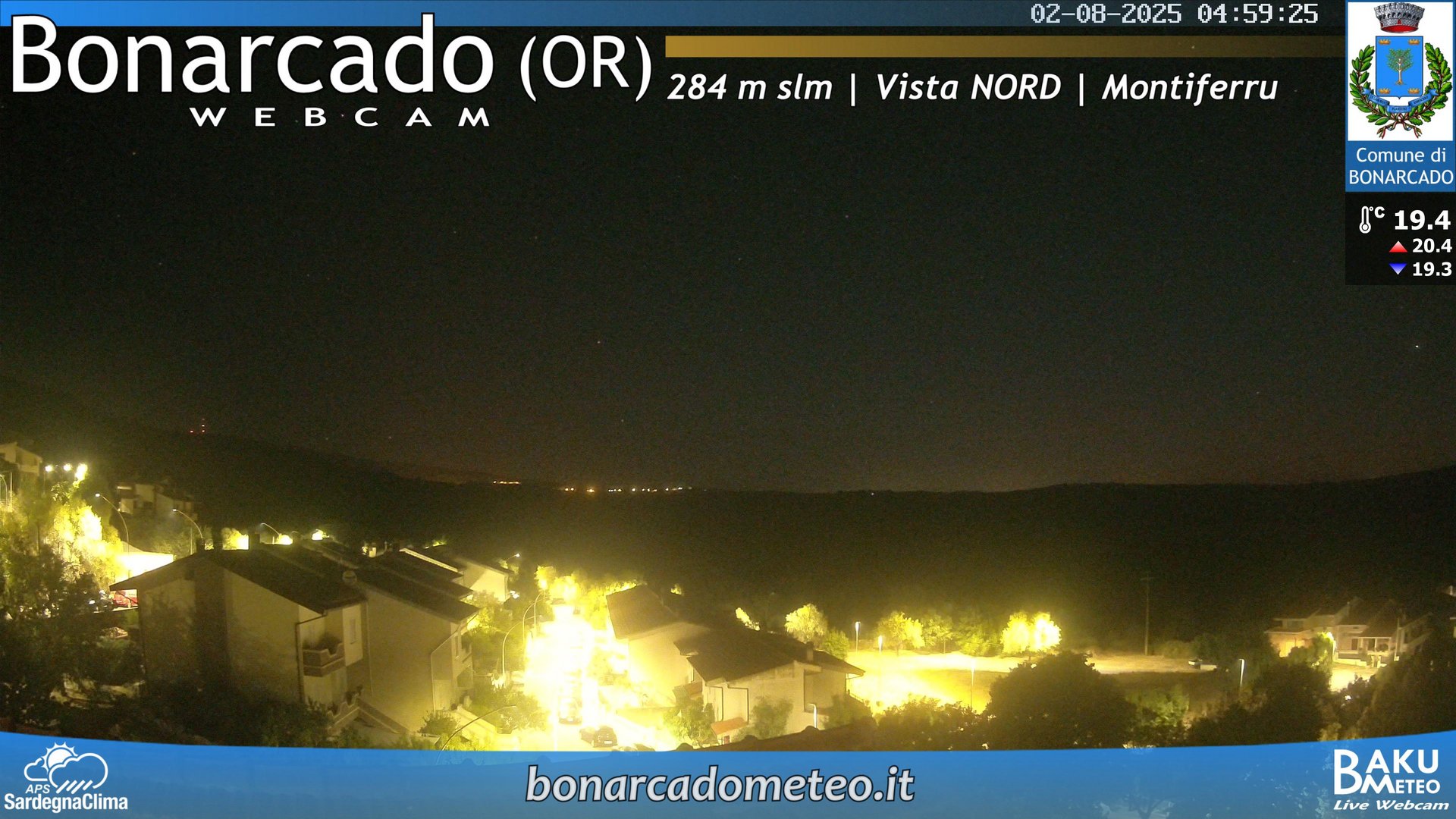 time-lapse frame, Bonarcado NORD webcam
