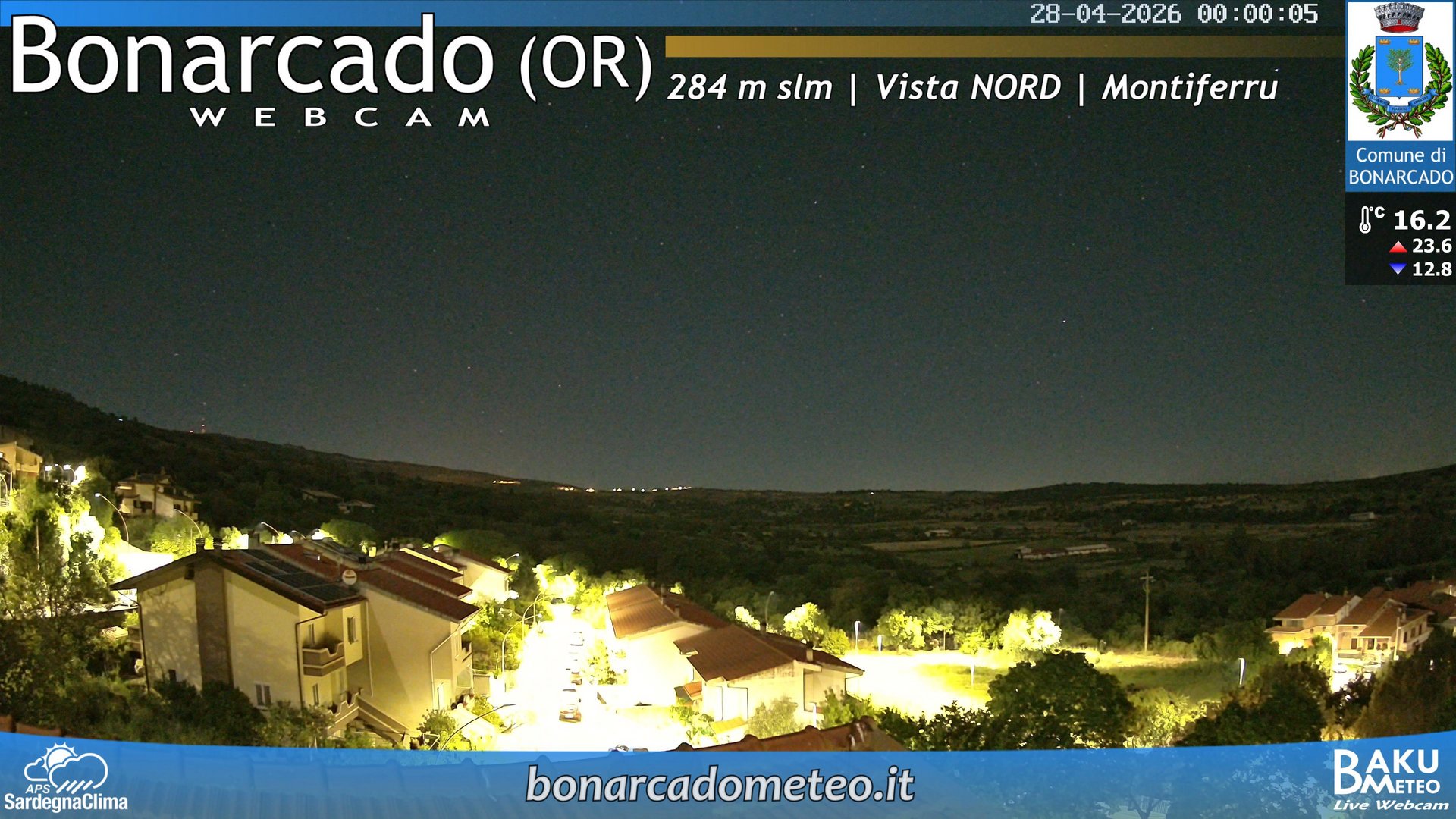time-lapse frame, Bonarcado NORD webcam