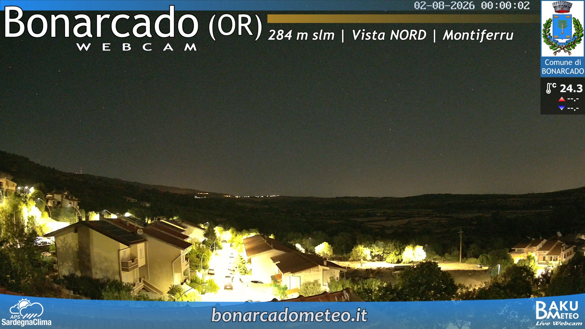 time-lapse frame, Bonarcado NORD webcam