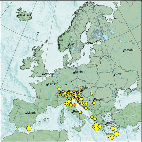 time-lapse frame, Erdbeben Europa webcam
