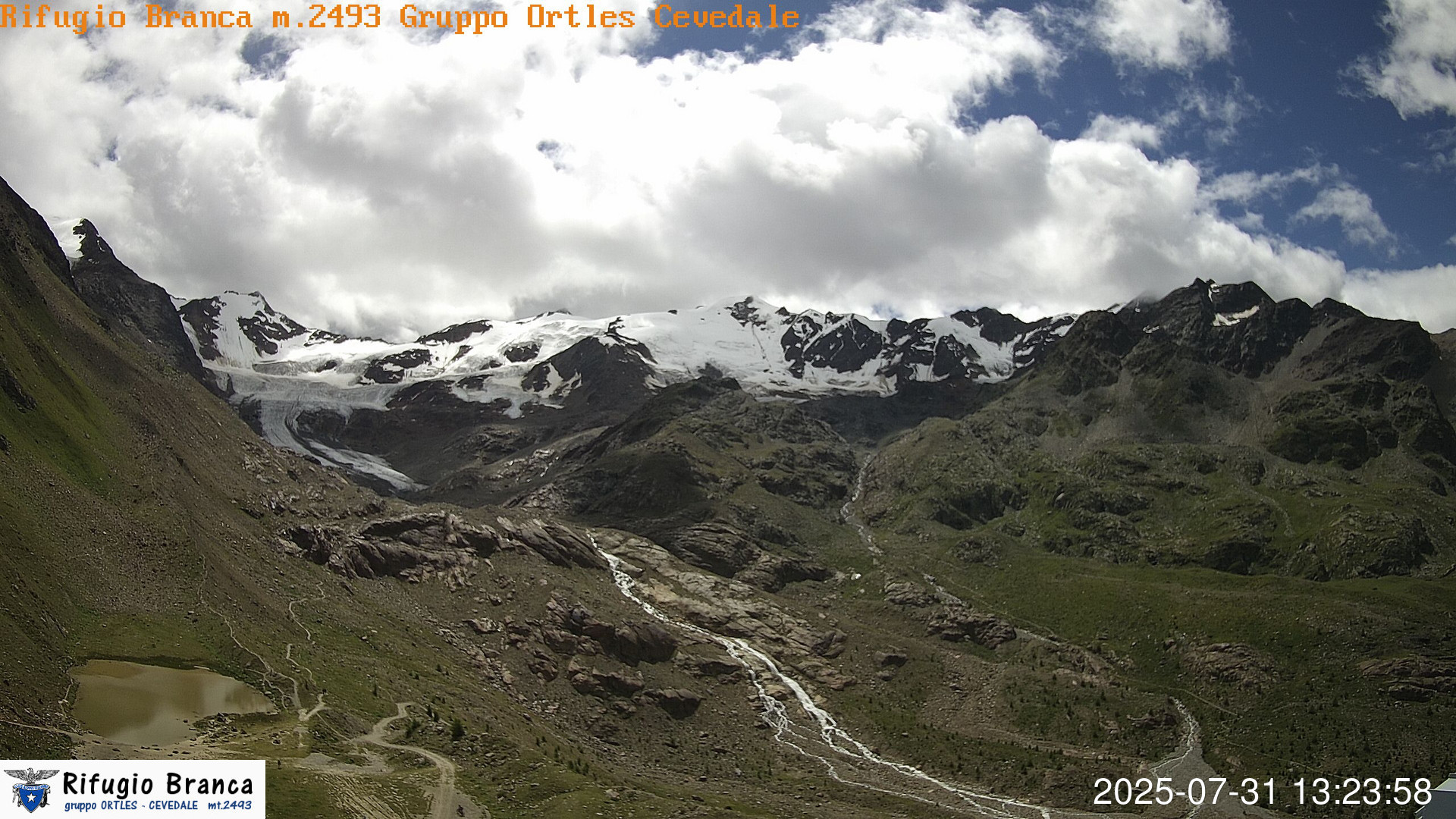 time-lapse frame, Rifugio Branca  Ghiacciaio dei Forni webcam