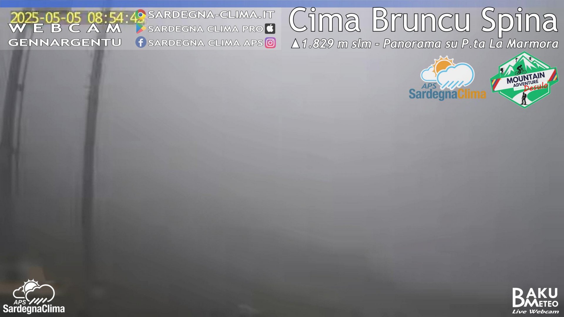time-lapse frame, Cima Bruncu webcam