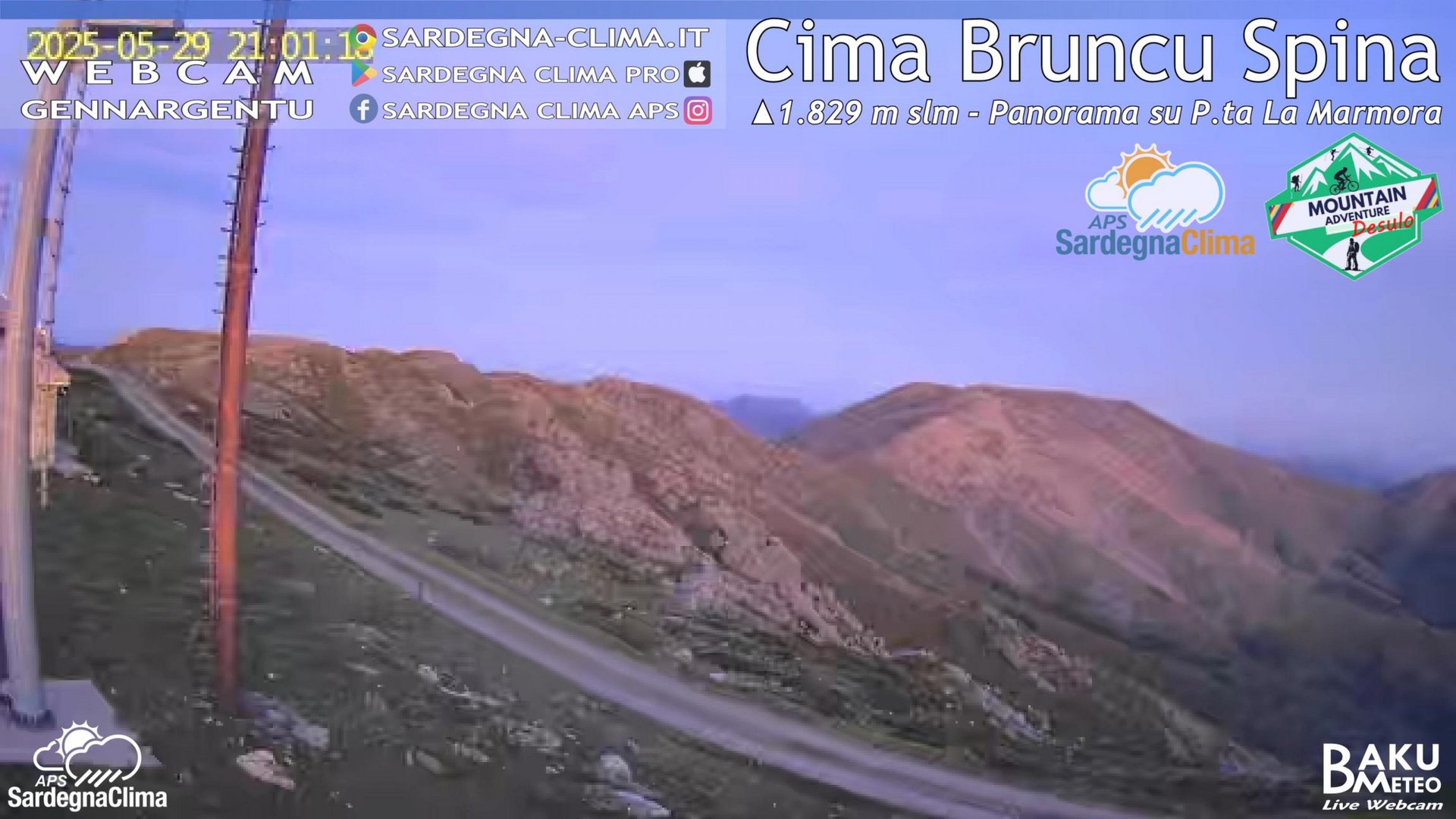 time-lapse frame, Cima Bruncu webcam