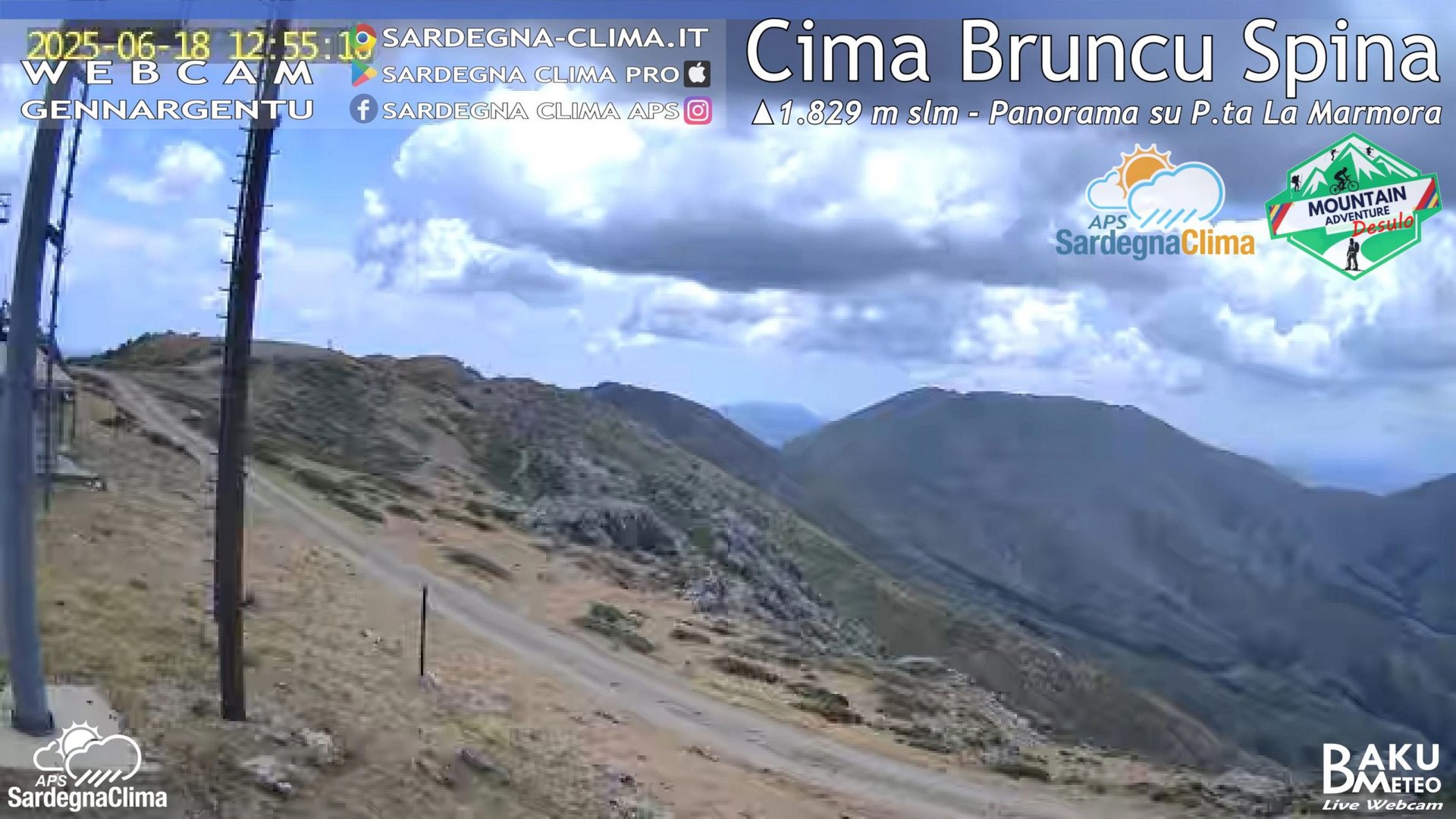 time-lapse frame, Cima Bruncu webcam