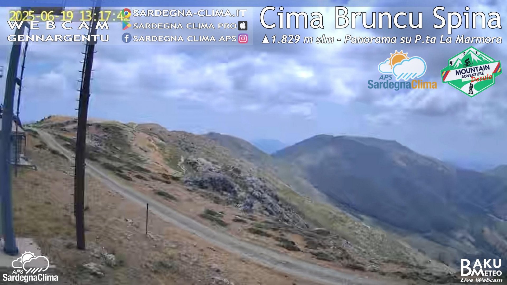 time-lapse frame, Cima Bruncu webcam