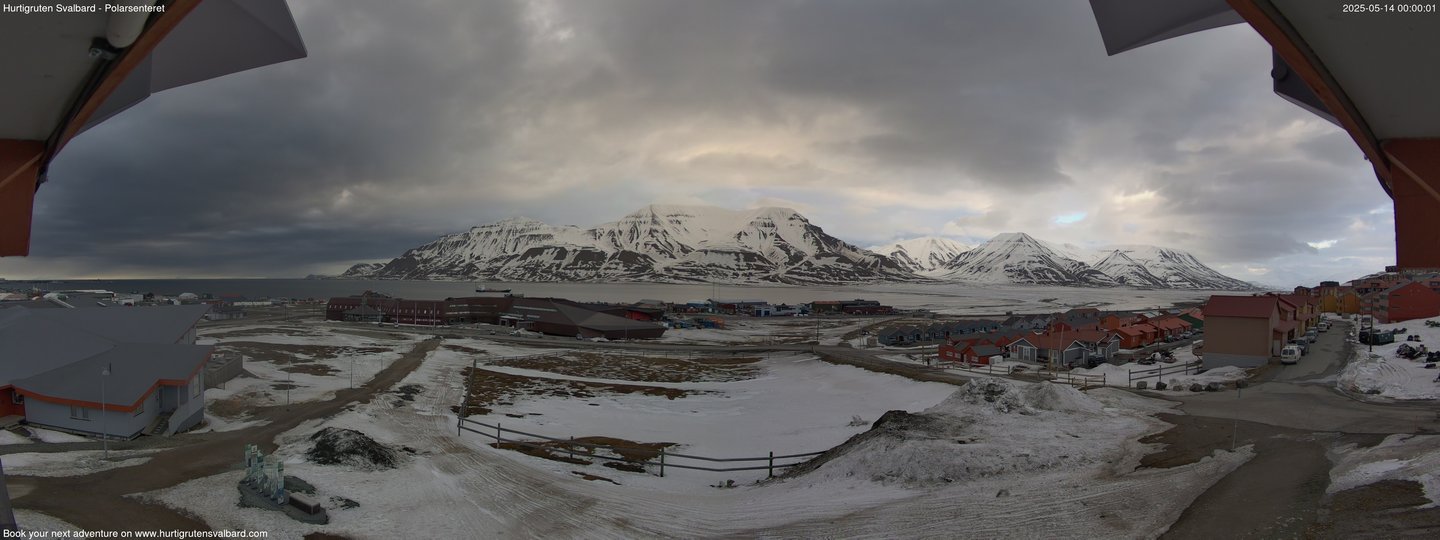time-lapse frame, Hurtigruten Svalbard - Hiorthfjellet webcam