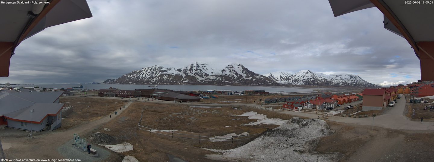 time-lapse frame, Hurtigruten Svalbard - Hiorthfjellet webcam
