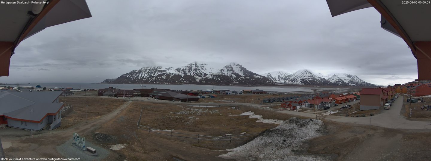 time-lapse frame, Hurtigruten Svalbard - Hiorthfjellet webcam