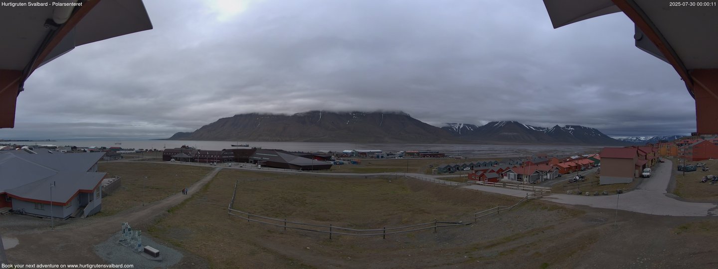 time-lapse frame, Hurtigruten Svalbard - Hiorthfjellet webcam