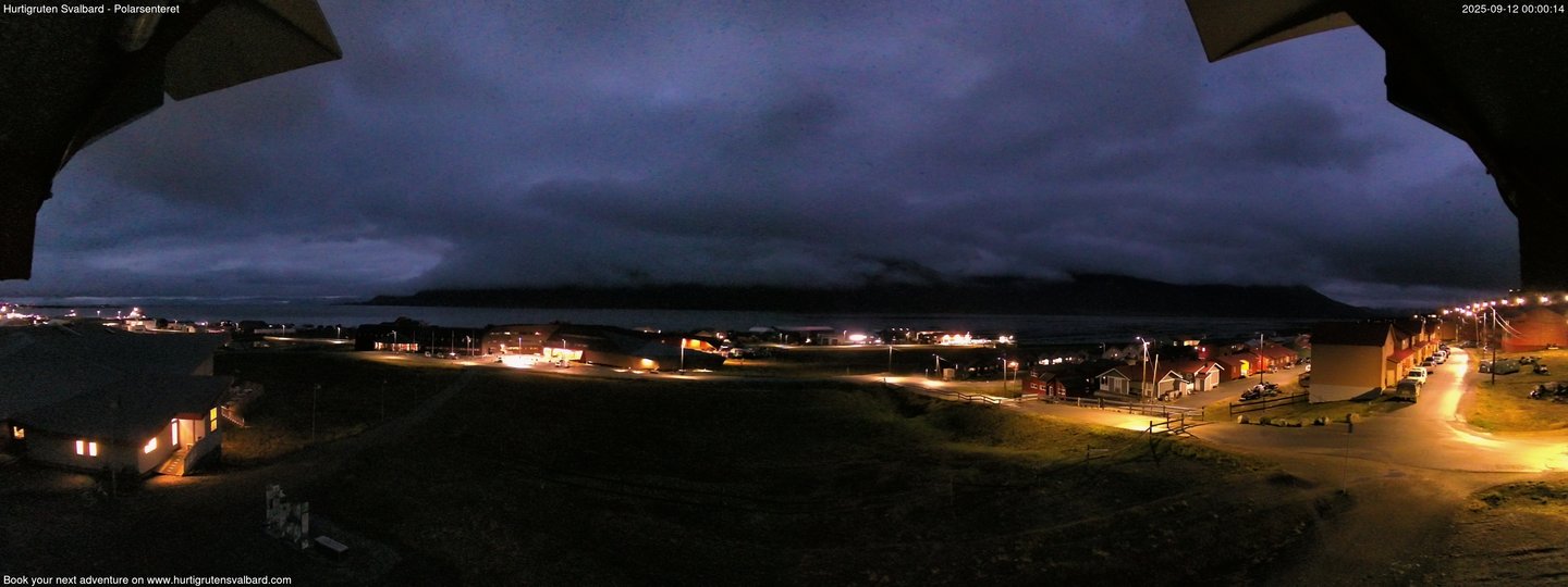 time-lapse frame, Hurtigruten Svalbard - Hiorthfjellet webcam