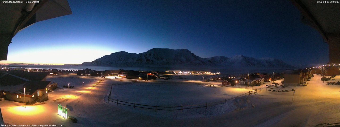 time-lapse frame, Hurtigruten Svalbard - Hiorthfjellet webcam