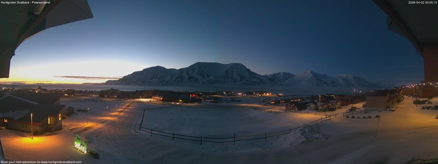 time-lapse frame, Hurtigruten Svalbard - Hiorthfjellet webcam