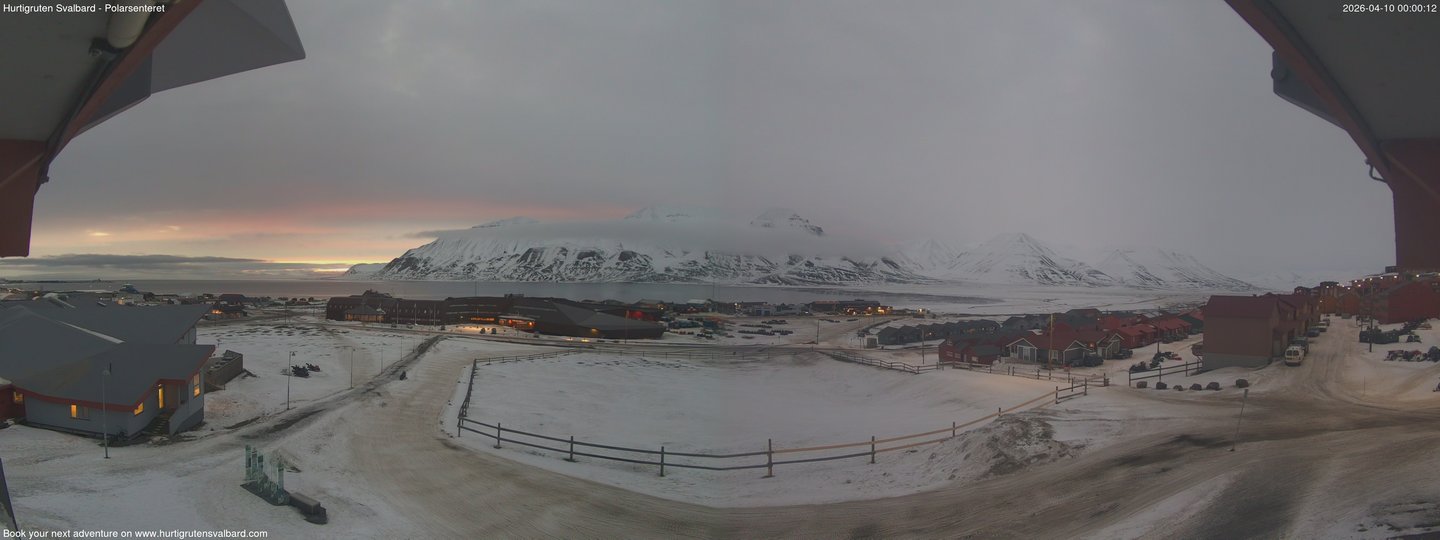 time-lapse frame, Hurtigruten Svalbard - Hiorthfjellet webcam