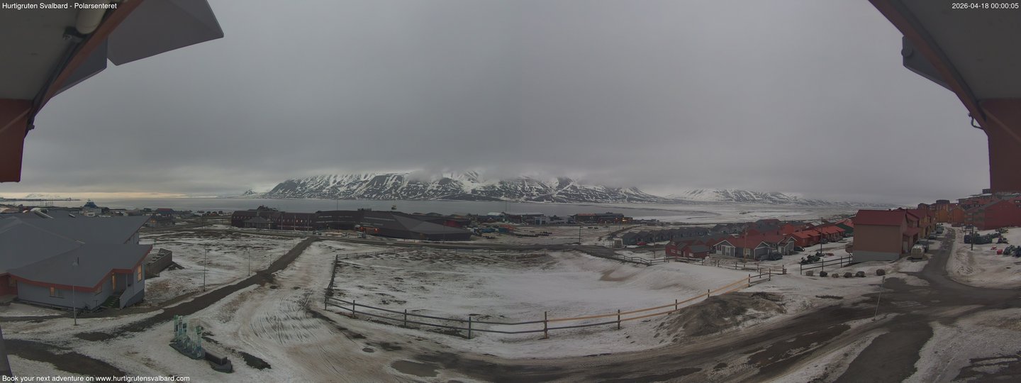 time-lapse frame, Hurtigruten Svalbard - Hiorthfjellet webcam