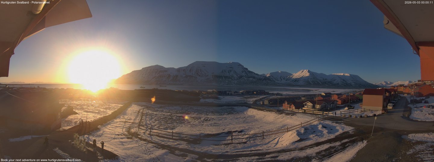 time-lapse frame, Hurtigruten Svalbard - Hiorthfjellet webcam