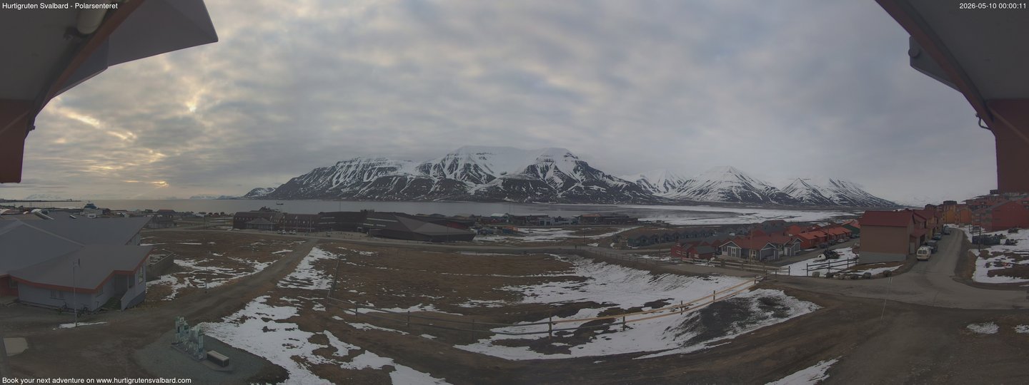 time-lapse frame, Hurtigruten Svalbard - Hiorthfjellet webcam