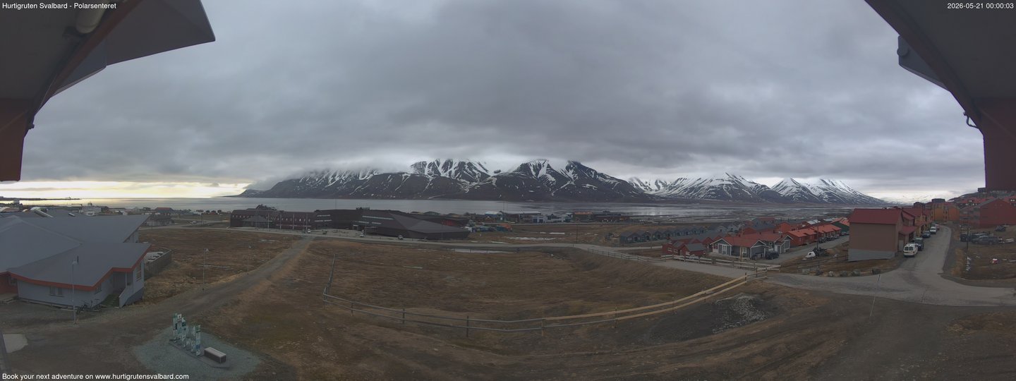 time-lapse frame, Hurtigruten Svalbard - Hiorthfjellet webcam