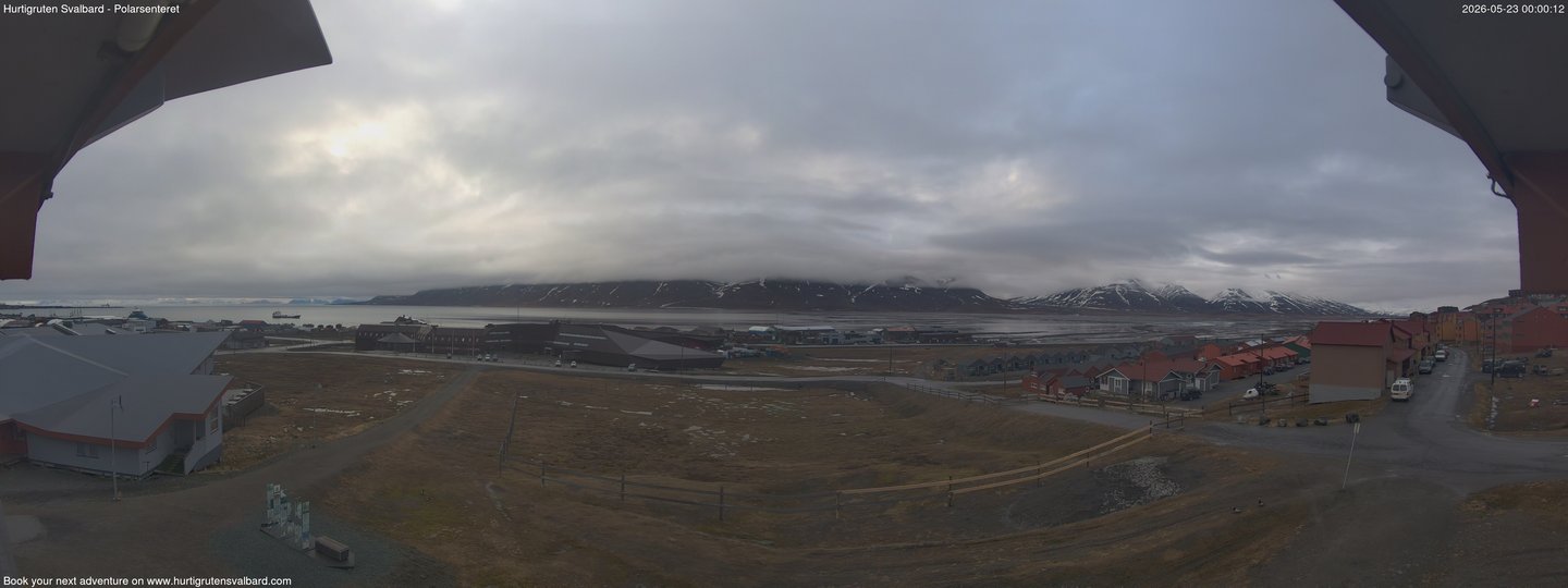 time-lapse frame, Hurtigruten Svalbard - Hiorthfjellet webcam