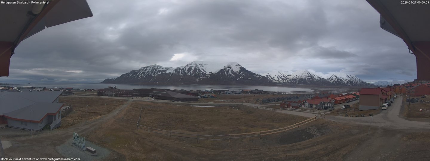 time-lapse frame, Hurtigruten Svalbard - Hiorthfjellet webcam