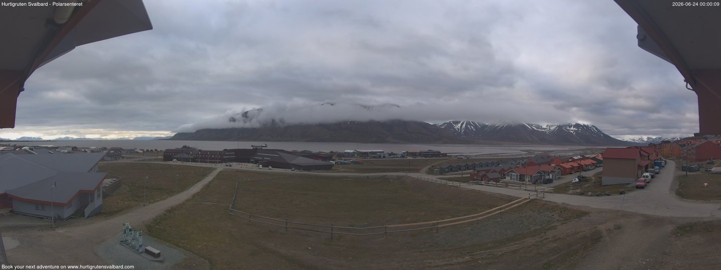 time-lapse frame, Hurtigruten Svalbard - Hiorthfjellet webcam