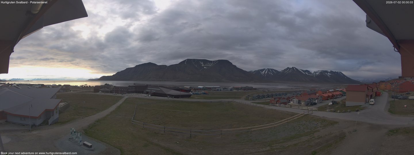 time-lapse frame, Hurtigruten Svalbard - Hiorthfjellet webcam