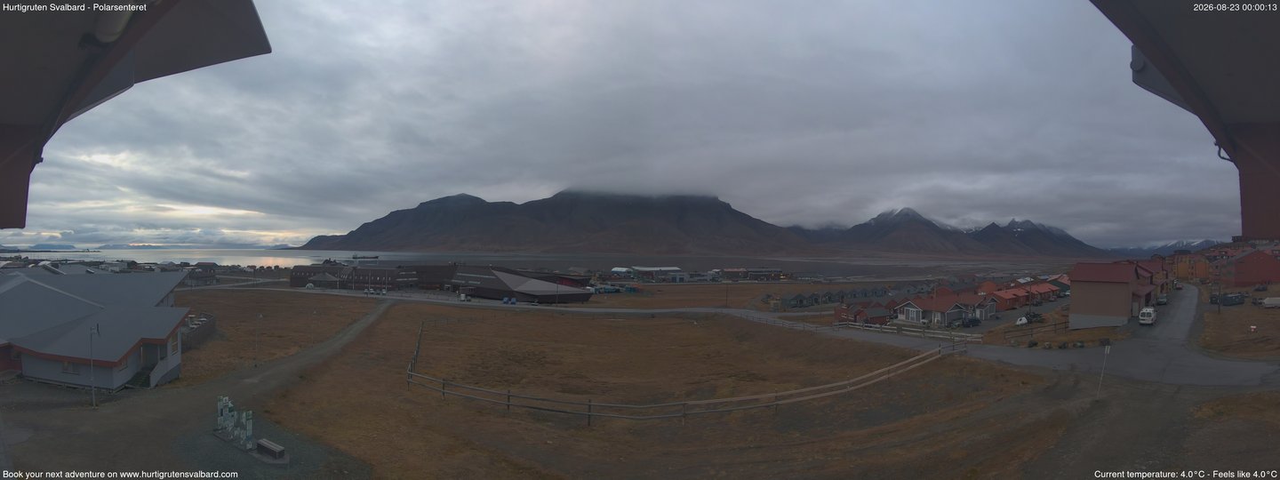 time-lapse frame, Hurtigruten Svalbard - Hiorthfjellet webcam