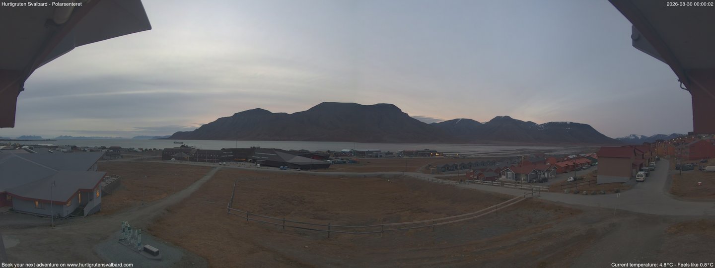 time-lapse frame, Hurtigruten Svalbard - Hiorthfjellet webcam