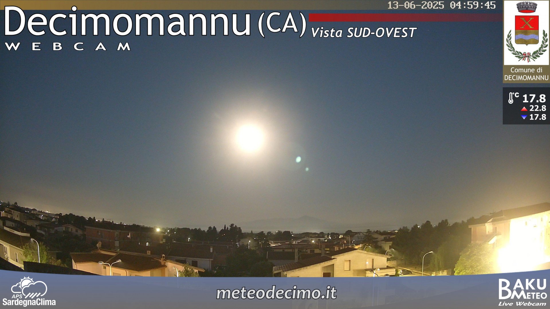 time-lapse frame, Decimomannu webcam