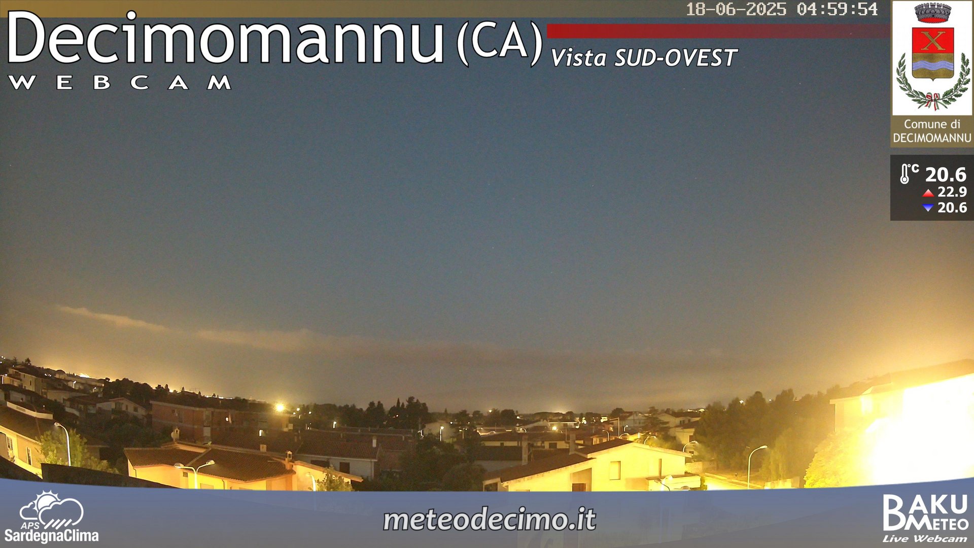 time-lapse frame, Decimomannu webcam