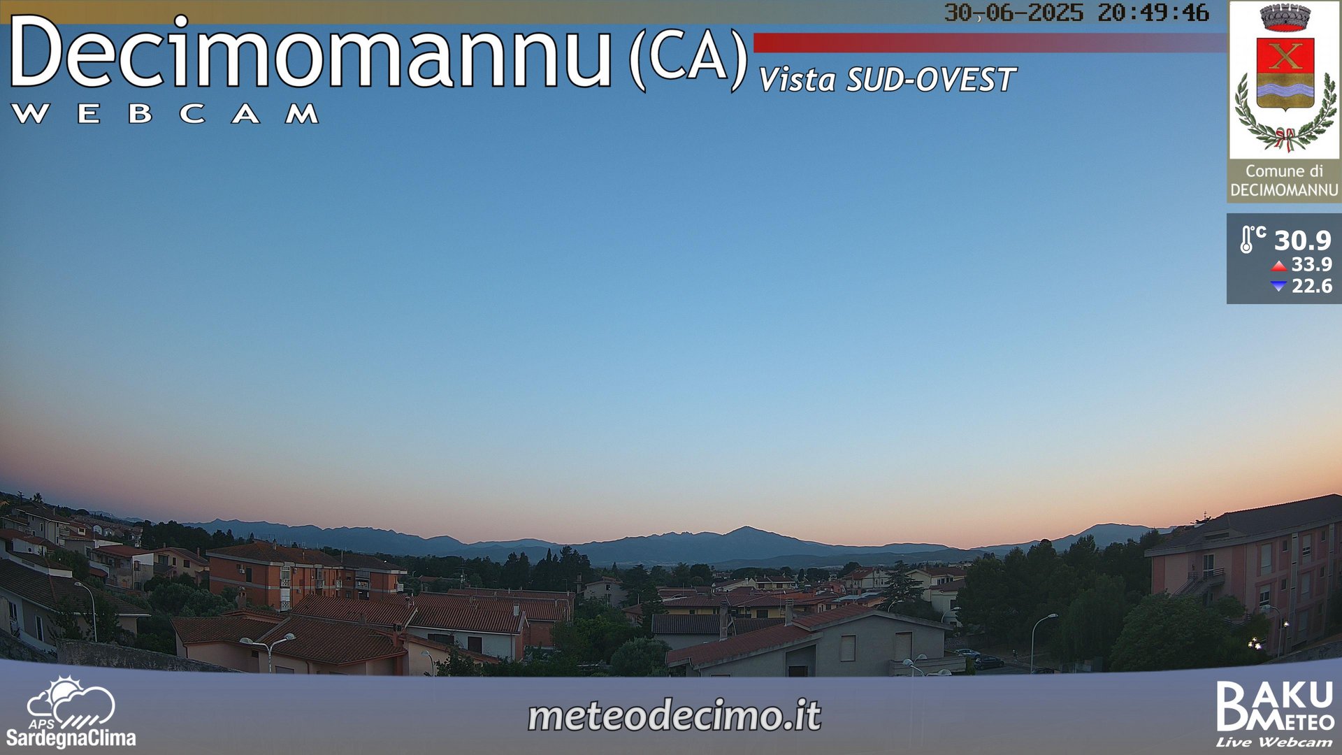 time-lapse frame, Decimomannu webcam