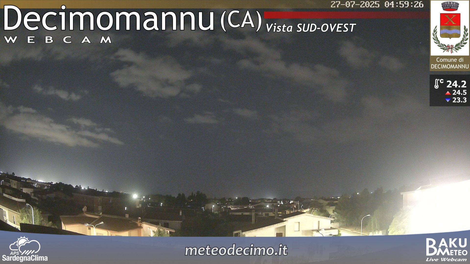 time-lapse frame, Decimomannu webcam